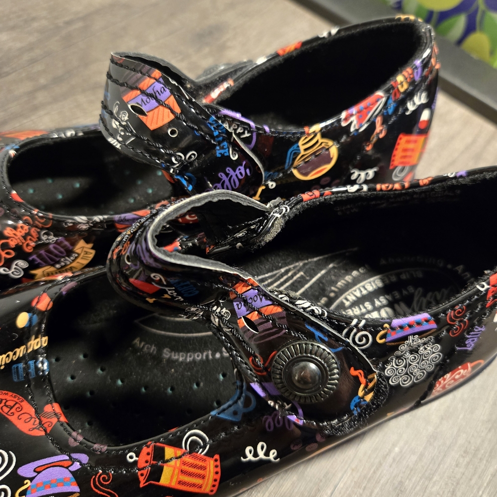 Coffee Pattern Work Shoes Non Slip - Picture 2 of 7